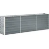 Image de vidaXL - Plantenbak - verhoogd - 240x40x77 - cm - gegalvaniseerd - staal - grijs
