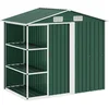 Image de vidaXL - Tuinschuur - met - rek - 205x130x183 - cm - ijzer - groen