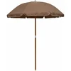 Image de vidaXL - Parasol - met - stalen - paal - 180 - cm - taupe
