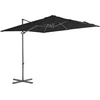 Image de vidaXL - Zweefparasol - met - stalen - paal - 250x250 - cm - zwart