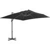 Image de vidaXL - Zweefparasol - met - aluminium - paal - 3x3 - m - zwart