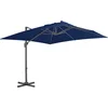 Image de vidaXL - Zweefparasol - met - aluminium - paal - 3x3 - m - azuurblauw