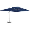 Image de vidaXL - Zweefparasol - met - aluminium - paal - 4x3 - m - azuurblauw