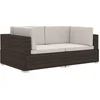 Image de vidaXL - Hoekbanken - 2 - st - met - kussens - poly - rattan - bruin