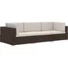Image de vidaXL - 3-delige - Loungeset - met - kussens - poly - rattan - bruin