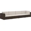 Image de vidaXL - 4-delige - Loungeset - met - kussens - poly - rattan - bruin