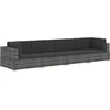 Image de vidaXL - 4-delige - Loungeset - met - kussens - poly - rattan - grijs