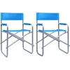 Image de vidaXL - Regisseursstoelen - 2 - st - staal - blauw