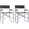 Image de vidaXL - Regisseursstoelen - 2 - st - staal - zwart