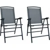 Image de vidaXL - Tuinstoelen - inklapbaar - 2 - st - textileen - grijs
