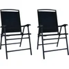 Image de vidaXL - Tuinstoelen - inklapbaar - 2 - st - textileen - zwart