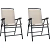 Image de vidaXL - Tuinstoelen - inklapbaar - 2 - st - textileen - crème