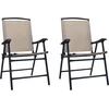 Image de vidaXL - Tuinstoelen - inklapbaar - 2 - st - textileen - taupe