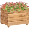 Image de vidaXL - Plantenbak - verhoogd - 50x40x38 - cm - gerecycled - teakhout - en - staal