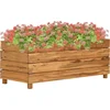 Image de vidaXL - Plantenbak - verhoogd - 100x40x38 - cm - gerecycled - teakhout - en - staal