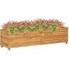 Image de vidaXL - Plantenbak - verhoogd - 150x40x38 - cm - gerecycled - teakhout - en - staal