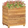 Image de vidaXL - Plantenbak - verhoogd - 50x40x55 - cm - gerecycled - teakhout - en - staal