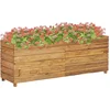 Image de vidaXL - Plantenbak - verhoogd - 150x40x55 - cm - gerecycled - teakhout - en - staal
