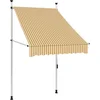 Image de vidaXL - Luifel - handmatig - uittrekbaar - 100 - cm - oranje - en - witte - strepen