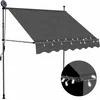 Image de vidaXL - Luifel - handmatig - uitschuifbaar - met - LED - 100 - cm - antracietkleurig