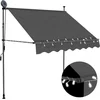 Image de vidaXL - Luifel - handmatig - uitschuifbaar - met - LED - 200 - cm - antracietkleurig