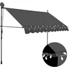 Image de vidaXL - Luifel - handmatig - uitschuifbaar - met - LED - 250 - cm - antracietkleurig