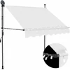 Image de vidaXL - Luifel - handmatig - uitschuifbaar - met - LED - 100 - cm - crèmekleurig