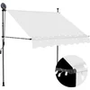 Image de vidaXL - Luifel - handmatig - uitschuifbaar - met - LED - 150 - cm - crèmekleurig