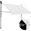 Image de vidaXL - Luifel - handmatig - uitschuifbaar - met - LED - 250 - cm - crèmekleurig
