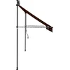 Image de vidaXL - Luifel - handmatig - uitschuifbaar - met - LED - 350 - cm - oranje - en - bruin