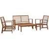 Image de vidaXL - 4-delige - Loungeset - massief - acaciahout