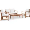 Image de vidaXL - 4-delige - Loungeset - met - kussens - massief - acaciahout
