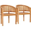 Image de vidaXL - Bananenstoelen - 2 - st - massief - teakhout