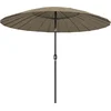 Image de vidaXL - Parasol - met - aluminium - paal - 270 - cm - taupe