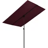 Image de vidaXL - Parasol - met - aluminium - paal - 180x110 - cm - bordeauxrood