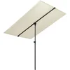 Image de vidaXL - Parasol - met - aluminium - paal - 2x1,5 - m - zandwit