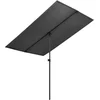 Image de vidaXL - Parasol - met - aluminium - paal - 2x1,5 - m - antracietkleurig