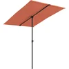 Image de vidaXL - Parasol - met - aluminium - paal - 2x1,5 - m - terracottakleurig