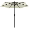Image de vidaXL - Parasol - met - LED-verlichting - en - aluminium - paal - 270 - cm - zandwit