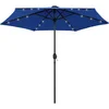 Image de vidaXL - Parasol - met - LED-verlichting - en - aluminium - paal - 270 - cm - azuurblauw