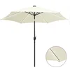Image de vidaXL - Parasol - met - LED-verlichting - en - aluminium - paal - 300 - cm - zandwit