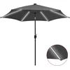 Image de vidaXL - Parasol - met - LED-verlichting - en - aluminium - paal - 300 - cm - antraciet