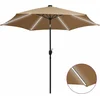 Image de vidaXL - Parasol - met - LED-verlichting - en - aluminium - paal - 300 - cm - taupe
