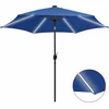 Image de vidaXL - Parasol - met - LED-verlichting - en - aluminium - paal - 300 - cm - azuurblauw