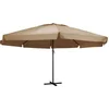 Image de vidaXL - Parasol - met - aluminium - paal - 600 - cm - taupe