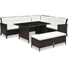 Image de vidaXL - 3-delige - Loungeset - met - kussens - poly - rattan - bruin