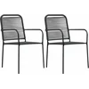 Image de vidaXL - Tuinstoelen - 2 - st - katoenen - touw - en - staal - zwart