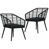 Image de vidaXL - Tuinstoelen - 2 - st - met - kussens - poly - rattan - zwart