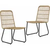 Image de vidaXL - Tuinstoelen - 2 - stuks - poly - rattan - eikenkleurig