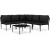 Image de vidaXL - 6-delige - Loungeset - met - kussens - PVC - zwart